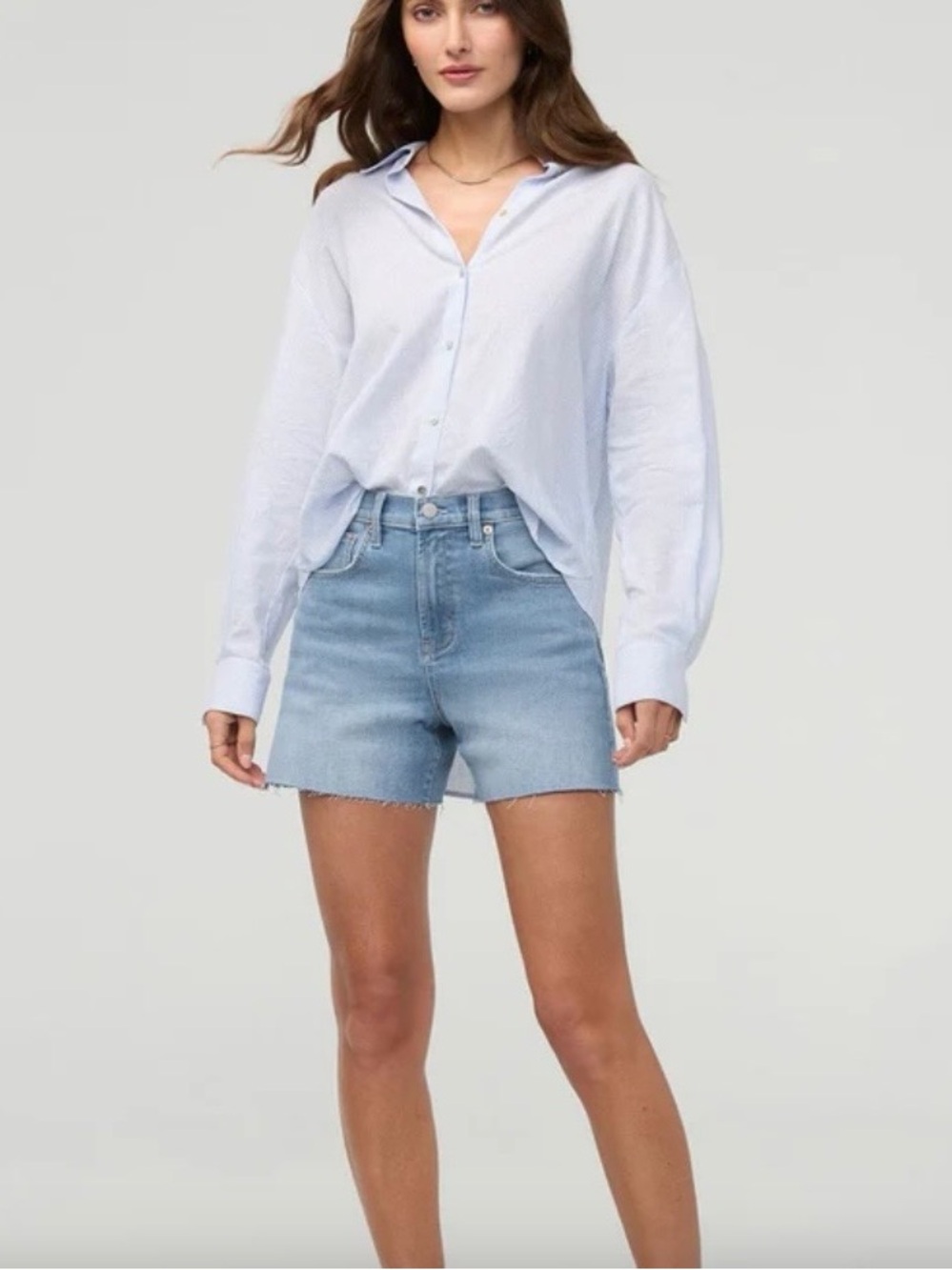 DUER Midweight-Performance A-Line Denim Shorts - High Rise, 27